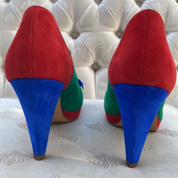 Sacha London Suede Colour Block Heels - Picture 8 of 9